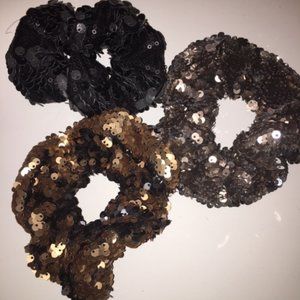Pack of 3 oversized sequin Scrunchies
